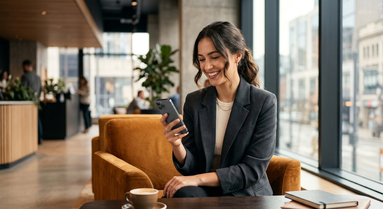 A Local Co customer using mobile banking